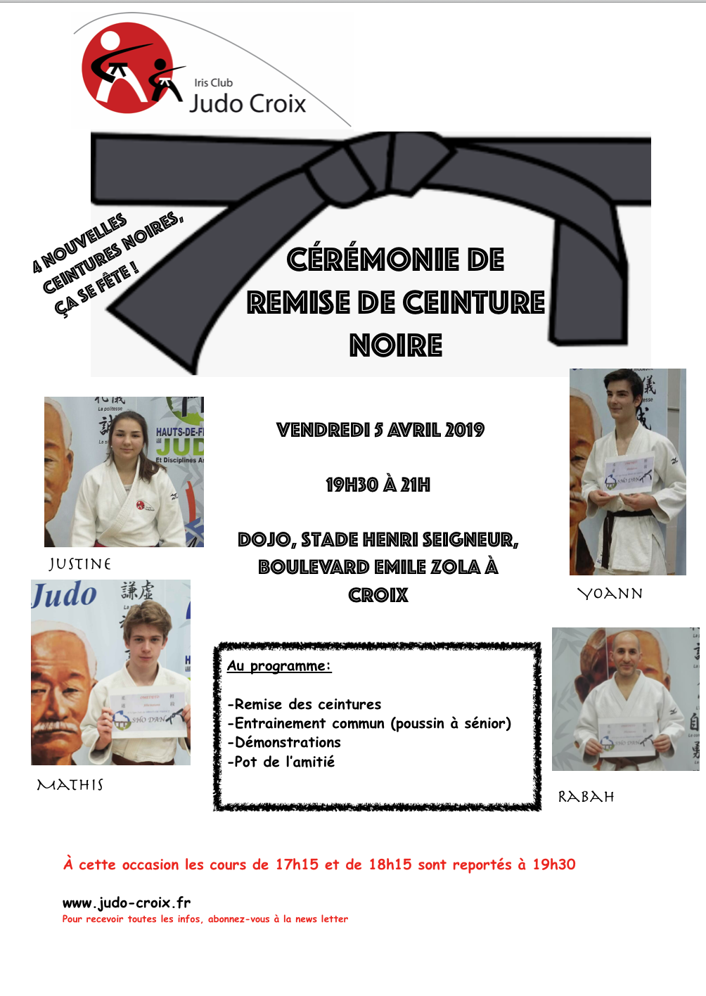 Cérémonie de remise de ceinture noire